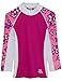 Tuga Girls Shoreline L/S Rash Guard (UPF 50+), Blossom Pink, 13/14 yrs