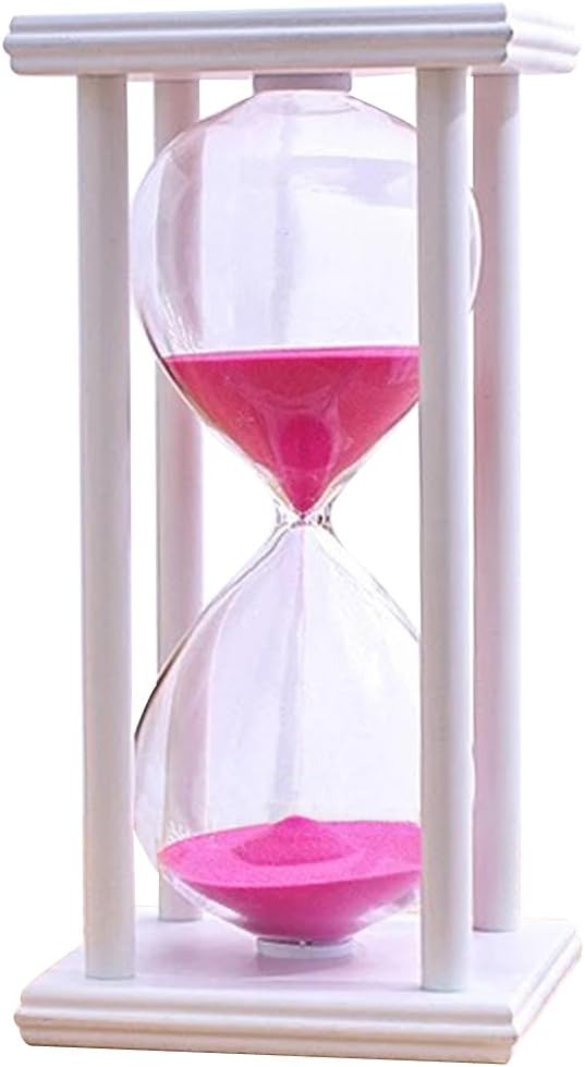 Hourglass Timers 30 minutes romantic crystal coffee table desk bookshelf Decoration Valentine's (White box powder sand)