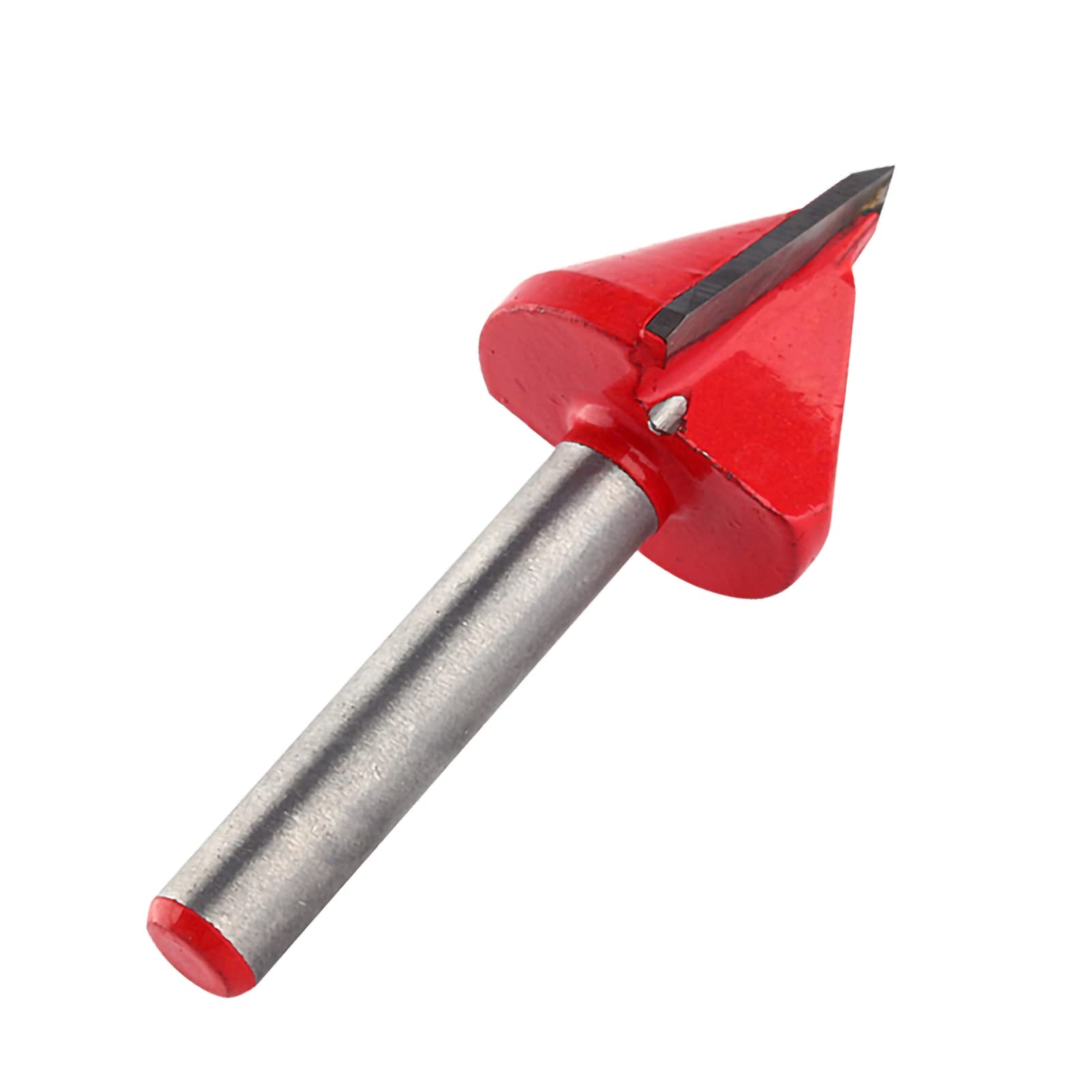 Router Tungsten Steel CNC Engraving Sharp V Groove Bit End Mill 60 Degree 6mm Shank 22 mm Cutter Dia Three-dimensional Sign Making Engraving Bit Woodworking Chamfer Bevel Cutter, RED