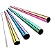 ALINK Stainless Steel Metal Boba Straws, 12mm x 9 inch Extra Wide Colored Reusable Smoothie Straws, Pack of 4 with Cleaning Brush & Carrying Case