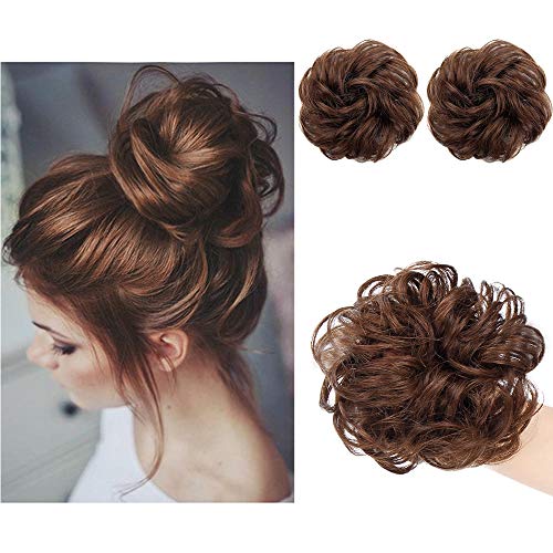 Aisi Queens 100 Human Hair Bun Extensions 2pcs Curly Wavy