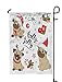 GROOTEY Welcome Garden Flag Home Yard Decorative 12X18 Inches Christmas Dogs Pugs Collection Inscription Holly Double Sided Seasonal Garden Flags Kids Christmas Flag