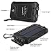 FLOUREON 10000mAh Solar Charger Power Bank Waterproof Portable External Battery Backup with Dual USB for Android iPad iPhone Cellphones, 2 LED Flashlight with Compass for Emergency(Black)