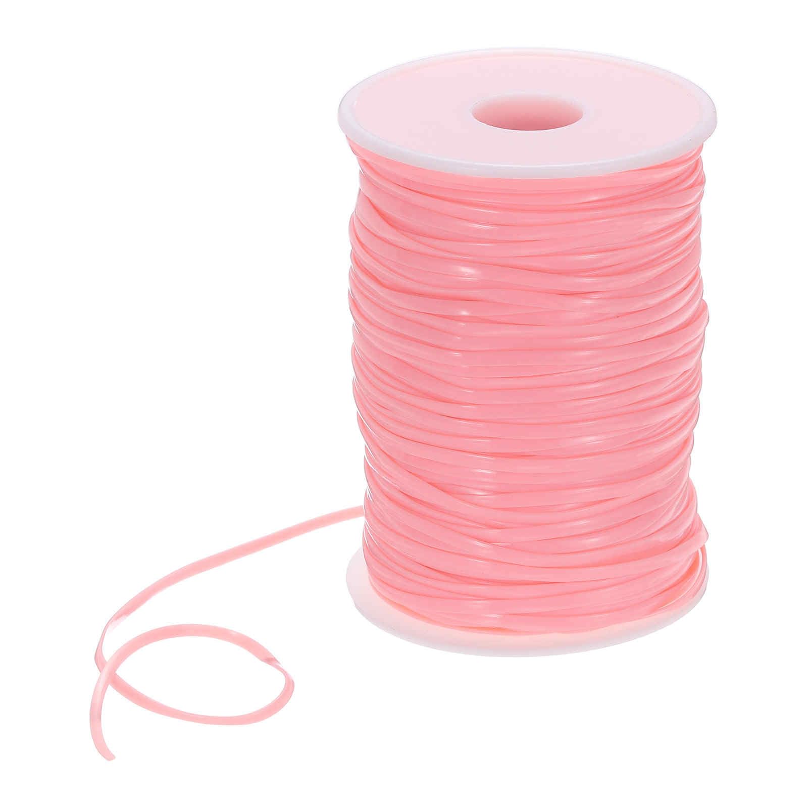 DMiotech Lanyard String Plastic Lacing Cord String 2.5mm Pink Gimp Strings Weaving Kit for Bracelet Necklaces Jewelry Making Keychain Art Crafts, 92m/101 Yards