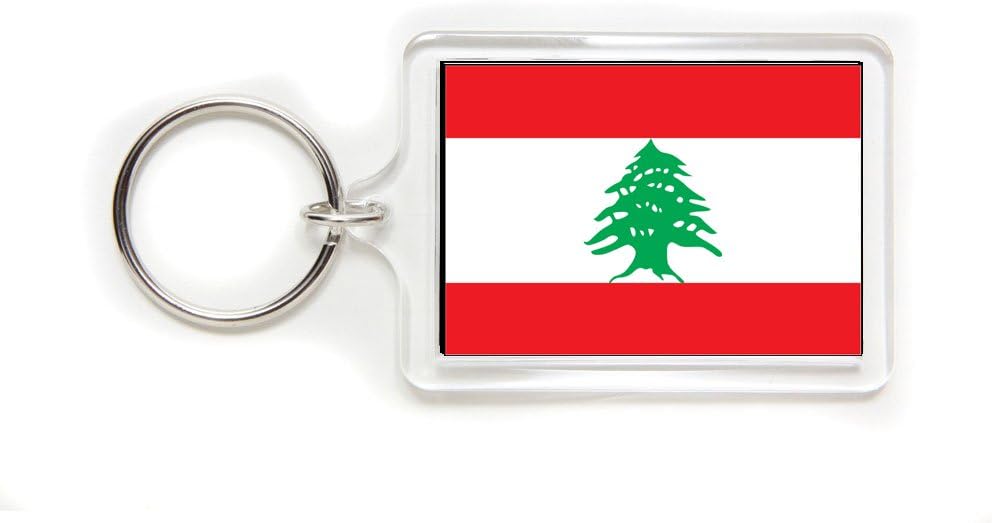 Lebanon Lebanese Flag Double Sided Acrylic Key Ring Medium