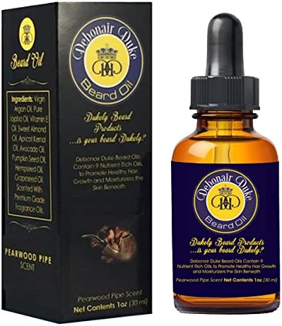 Debonair Duke Pearwood Pipe Scent-Best Men’s 100% Natural Beard Oil, Leave-In Conditioner, &amp; Softener-Stimulates Beard Growth-Moisturizes Skin-Great for All Men’s Beard Styles &amp; Grooming-USA Made