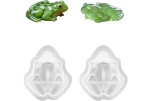 Liiaiyter Animal Silicone Mold, 2 Pieces Frog Fondant Mold, Reusable Frog Soap Mold Frog Candle Making Mold Animal Resin Mold