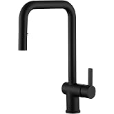 SUMERAIN Matte Black Kitchen Faucet with Pull Down Sprayer | Single Hole, SUS304 Stainless Steel, Single Handle, Modern, 360&deg; Swivel Spout, Easy Installation