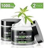 (2 Pack | 4oz) Hemp Cream for Pain Relief Helps Carpal Tunnel, Arthritis Back Knee Joint Muscle Lotion (1000mg) - Anti Inflammatory Hemp Oil Cream w Turmeric, MSM, Arnica, Vitamin A C D E - Hemp Salve