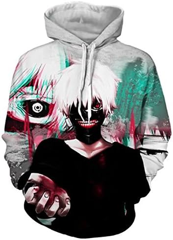 DreamAndReality Unisex Hoodies Tokyo Ghouls Ken Kaneki 3D Print Pullover Sportswear Sweatshirt Tops 27