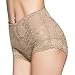Eve's Temptation Janice High-Rise Tummy Control Lace Panties Sexy Lingerie Underwear For Women - Coffee Floral - L