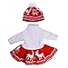 WARMSHOP American Girl Doll 18 inch Cute Reindeer Snowman Print Sweater Outfit Set Lovely Dress up Clothes (Red)