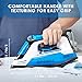 Deik Steam Iron, Iron with Nanoceramic Soleplate, Fast Heat Iron with 5-Level Variable Temperature & Steam Control, Anti-Drip, Vertical Steam Boost, Self-Clean, Anti-Calc & Nonstick, 1200W