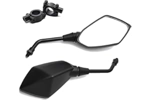 CyanHall Rearview Mirror 10mm Clockwise 7/8" Handle Bar Mount Clamp Threaded Mounting Bolt-Fits for Kawasaki, Suzuki, Honda, 