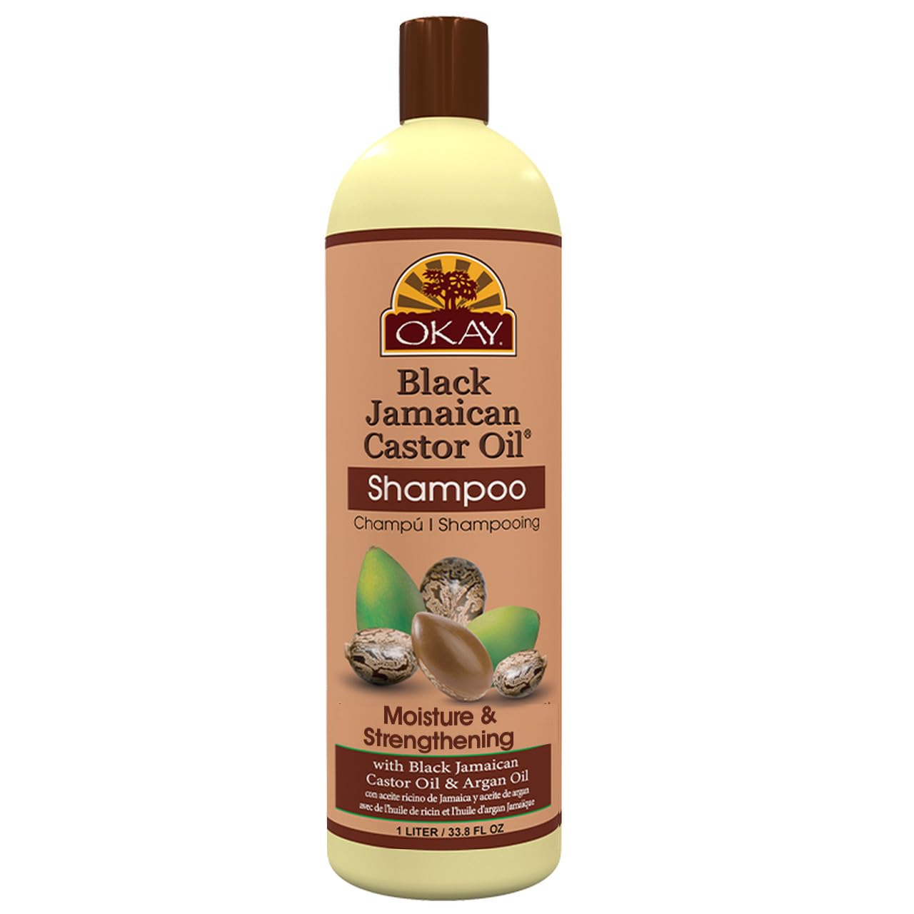 OKAY Pure Naturals Black Jamaican Castor Oil Moisture Growth Shampoo, 1 L