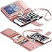 iPhone 8 Case,iPhone 7 Case,BENTOBEN Secure Up and Down Flip Design 9 Credit Card Slots Cash Holder Detachable Wrist Strap Magnetic Faux Leather Wallet Case for iPhone 8/7 for Girls/Women Rose Gold