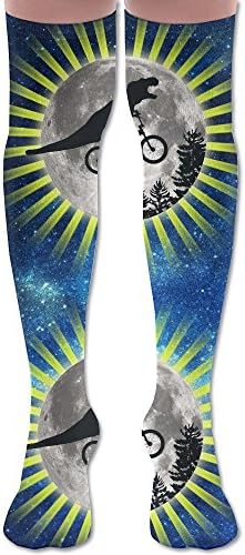 Dinosaur Bike Moon Casual Unisex Sock Over Knee High Socks Long Athletic Sport Tube Socks