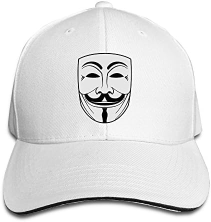 VenC Hats Plain Baseball Cap Fashion GUY FAWKES MASK Anonymous ACTA Vendetta Occupy Chapeau White