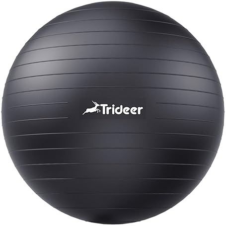 Sports & Outdoors - Trideer Exercise Ball for Yoga, Pilates & Fitness – Stability Ball Equipment for Home Gym & Office Chair, Core & Balance Training Accessories, Physical Therapy Equipment, Quick Pump Included, 5 Sizes