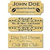 EnMEngraving Solid Brass Engraved Black Text Custom Name Plate, Satin Finish, 2.5W X 1.25H-Inches
