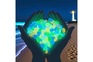200 Pcs Glowing Rocks, Colorful Glow Pebbles for Garden, Yard, Walkway, Aquarium & Landscape Lighting, DIY Crafts