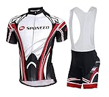 sponeed Men's Shorts Bib and Jersey Cycling Kits Set Road Bike Outdoor Riding Sportswear