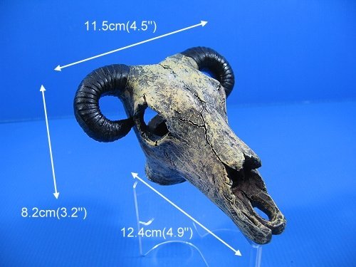 Goat Skull cave 4.9"x4.5"x3.2" Aquarium Ornament Decor resin fish tank hide bone