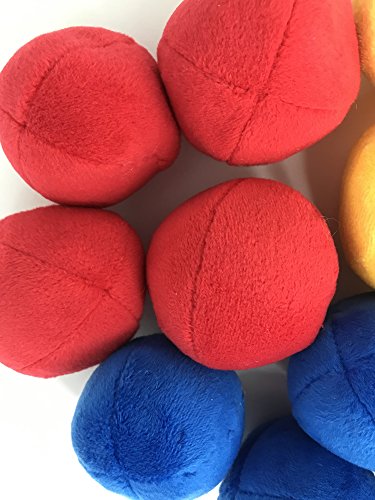 12 Pack Plush Squeaky Balls for Dogs or Cats - Red, Blue, Yellow