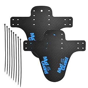 “N/A” Set of 2 Mountain Bike Mudguards, Bicycle Mudguards Against Splash Mud Guard MTB, Front and Rear Compatible Mudguard + 8 Cable Holders, Black