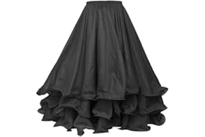BellyLady Belly Dance Skirt Halloween Tribal Chiffon Tiered Maxi Full Skirt