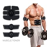 Muscle Toner & ABS Stimulator -Electric Abdominal Toning Belt Exercise Machine Body Muscle Trainer Wireless Portable Unisex Home Fitness Workout Ultimate Fat Burner Equipment for Abdomen Arm Waist