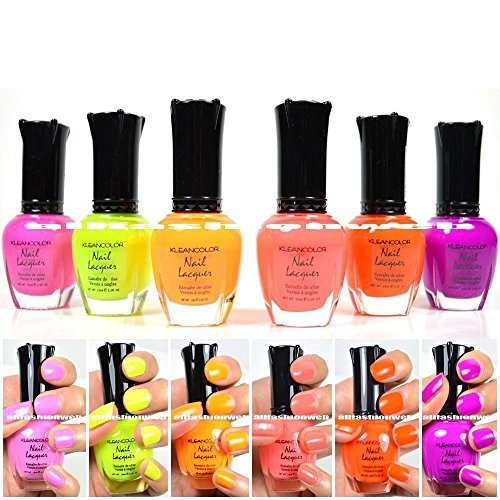 KLEANCOLOR NEON COLORS 12 FULL COLLETION SET NAIL POLISH LACQUER Buy