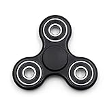 Yeahbeer Hand Fidget Spinner Toy Stress Reducer and Perfect for ADD, ADHD, Finger Toy Fidget Work Ultra Fast Bearings, Black/Sliver