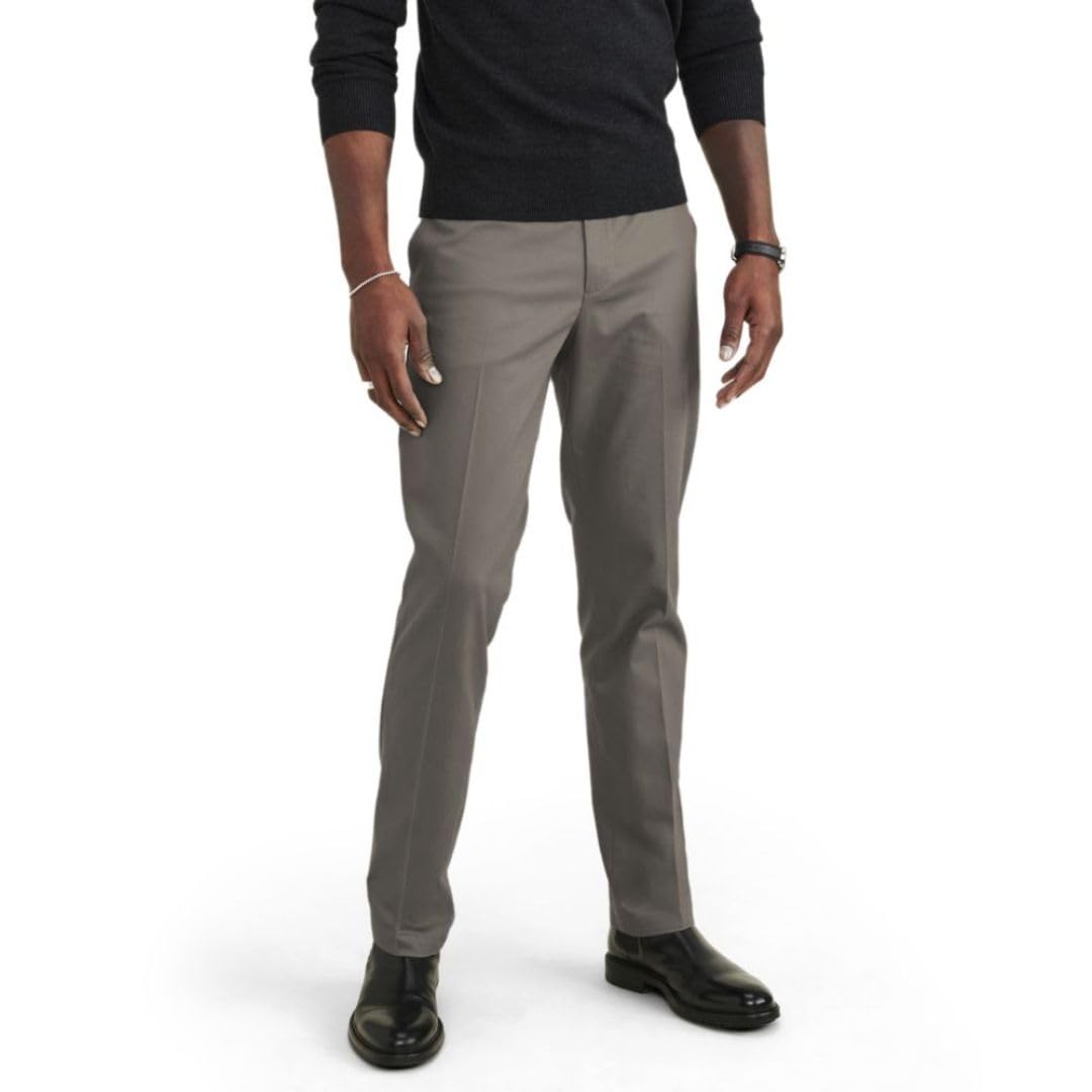 Dockers Men’s Signature Khaki Slim Fit Iron Free with Stain Defender®, Dark Pebble, 34W x 32L