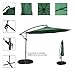 Sundale Outdoor 10 Feet Aluminum Offset Patio Umbrella with Crank, 8 Steel Ribs (Dark Green)