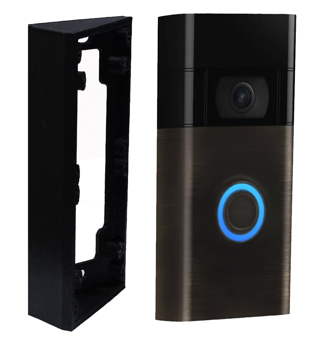 GESTECH Fixed 15 Degree Angle Mount Wedge Only Compatible With Batterry Video Doorbell 1st Gen, 2nd Generation (2nd Gen 2020) All-New Doorbell 2024 (3rd Generation) (15° Angle Mount)