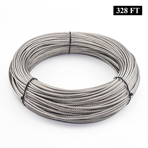 DYWISHKEY Stainless Steel Aircraft Cable 1/8″, 7×7, 328 ft