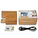 FOXWILL 5 Port Charging Station Natural Bamboo Organizer Charging Stand With Apple Watch Charger /Stand For Smart phones ,Tablets ,Camera ,And Other Electronic Devices,Sales Promotion