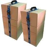8&rsquo; Carry Strap with Handle | 2-Pack | Adjustable Belt | Easy, Safe, Secure, Lifting, Moving, Carrying Heavy Boxes, Groceries | Best Luggage Strap (Strap-A-Handle 2 Pack - 8ft. Length, 40lb. Capacity)