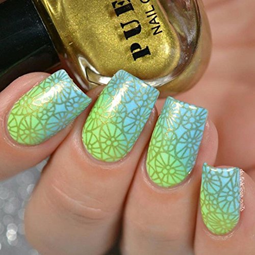 PUEEN Nail Art Stamping Plate - Visual Wonderland 01 - Theme Park Collection 125x65mm Unique Nailart Polish Stamping Manicure Image Plates Accessories Kit - BH000714