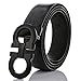 Belts for Men Leather Dress Belt with Metal Smooth Buckle