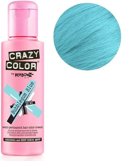 Crazy Color Bubblegum Blue No 63 100ml Hair Dye - Brand Crazy Color