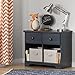 South Shore Summer Breeze 2-Drawer Double Nightstand, Blueberry with Wooden Knobs