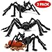 THE TWIDDLERS 75cm Giant Scary Spiders (3 Pack) | Large Realistic Hairy Black Spider | Indoor and Outdoor Halloween Decorations | Halloween Party Props