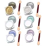 6Pcs/set 2g/box Nail Art Mirror Glitter Shinning Nail Chrome Pigment Powder Nail Art Tools with Sponge Stick