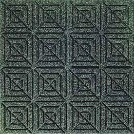 M+A Matting 220 Waterhog Classic Tile Polypropylene Fiber Entrance Indoor/Outdoor Floor Tile, Geometric Pattern, SBR Rubber Backing, 18" Length x 18" Width, 1/4" Thick, Charcoal (Case of 12)
