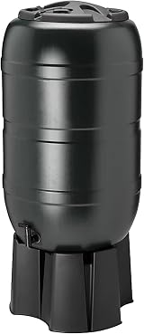 Pluto Packaging 100 Litre Slim Line Outdoor Rain Water Butt with Stand Kit view 5