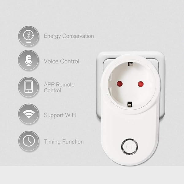 eWeLink Enchufe Inteligente WiFi EU Tipo E Soporte Control Remoto Funcin de Temporizacin Control de Voz Compatible con Amazon Alexa y para Google Home IFTTT
