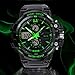 Aposon Mens watch Outdoor Military Dual Time Digital Watch Waterproof Wrist Sport Watch with LED Display, 98ft 30M Water Resistant, Multifunctional, Back Light, 24H Time - Green