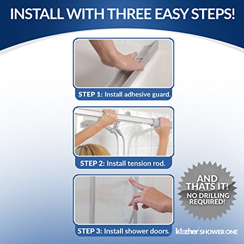 Clip On Sliding Bathtub Shower Door for Bath Tubs 58 to 63 inches With Polycarbonate Panels and